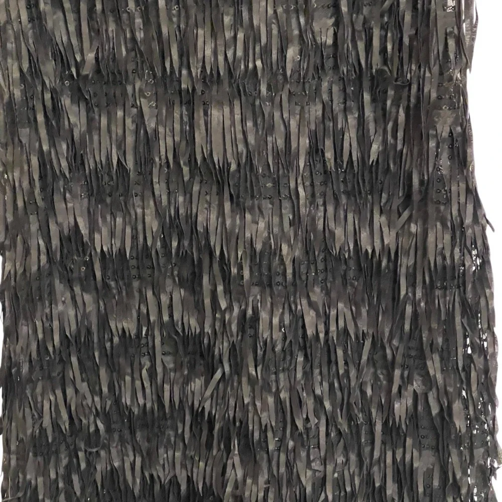 Zara Black Sequined Fringed Spaghetti Strap Mini Dress Lined Black Size Small